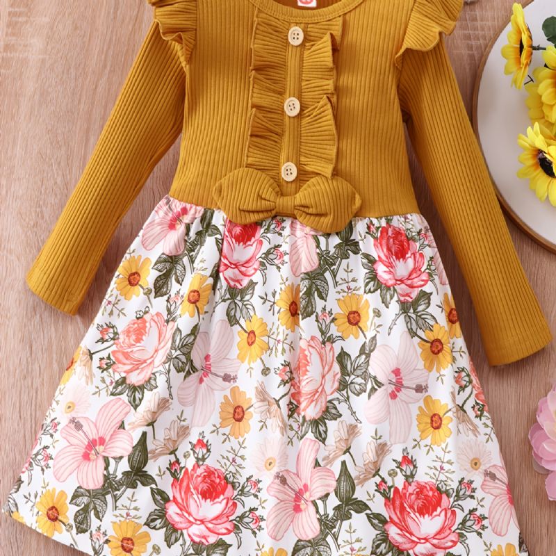 Efterår & Vinter Piger Casual Ditsy Blomsterprint Kjole