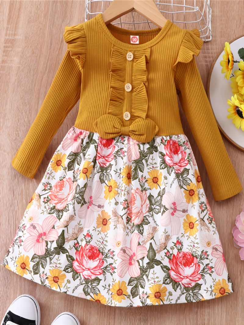 Efterår & Vinter Piger Casual Ditsy Blomsterprint Kjole