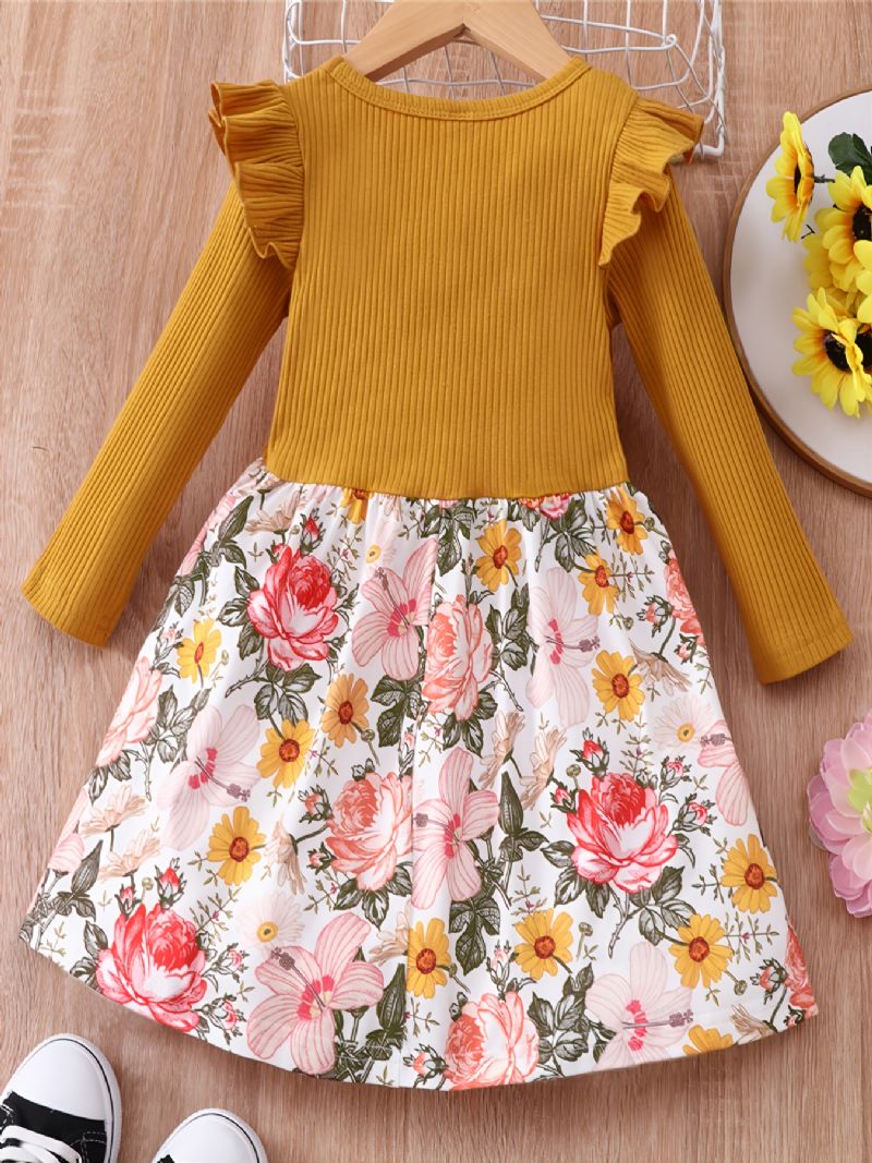 Efterår & Vinter Piger Casual Ditsy Blomsterprint Kjole