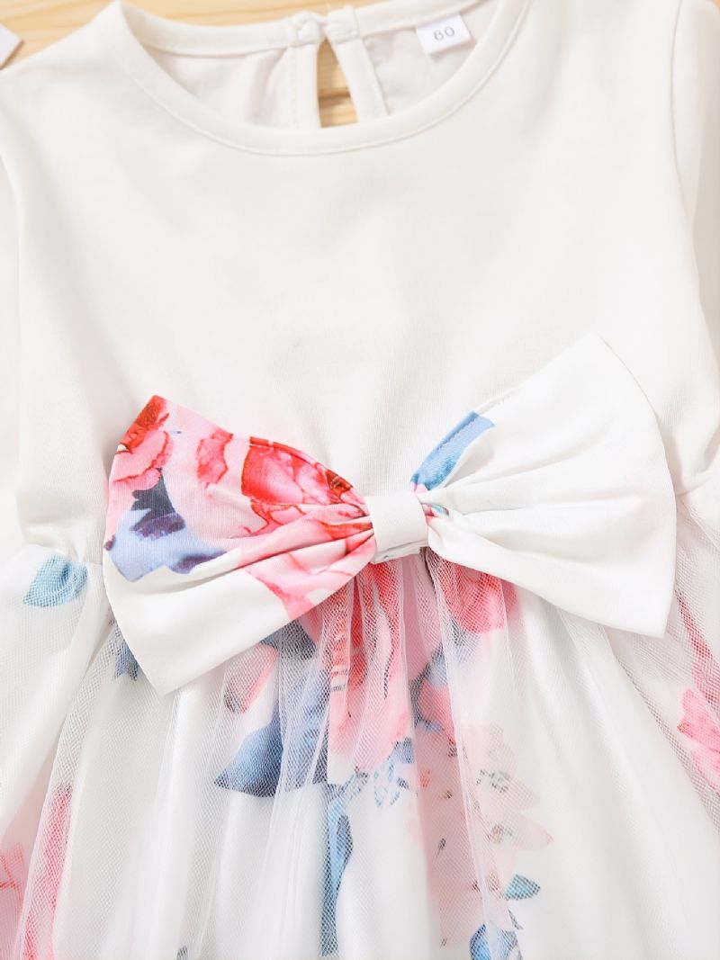Efterårs Babypigers Blomsterprintede Langærmede Kjole