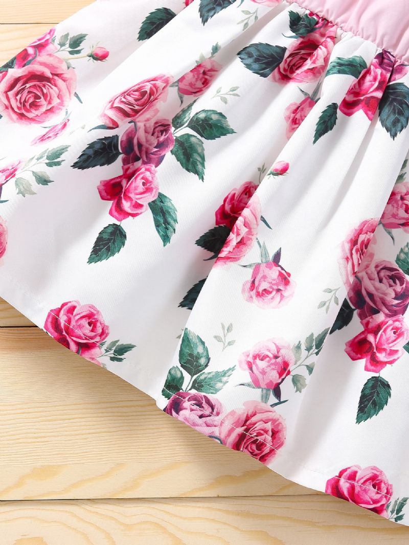 Ensfarvet Patchwork Print Baby Pige Kjole