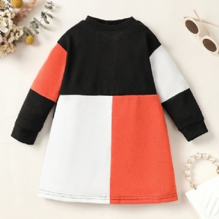 Jul Prisnedskæringer Baby Pige Kjole Efterår Vinter Casual Multicolor Strik Lynlås Langærmet
