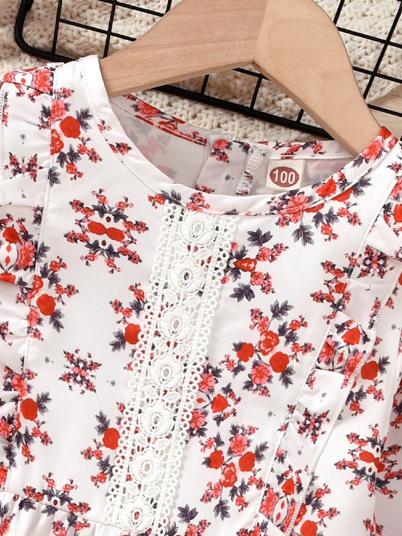 Langærmet Pigekjole Med Blomsterprint