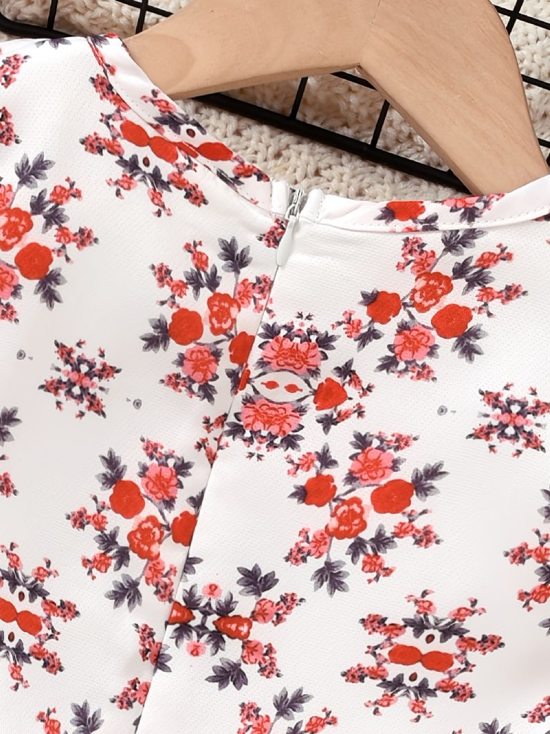 Langærmet Pigekjole Med Blomsterprint