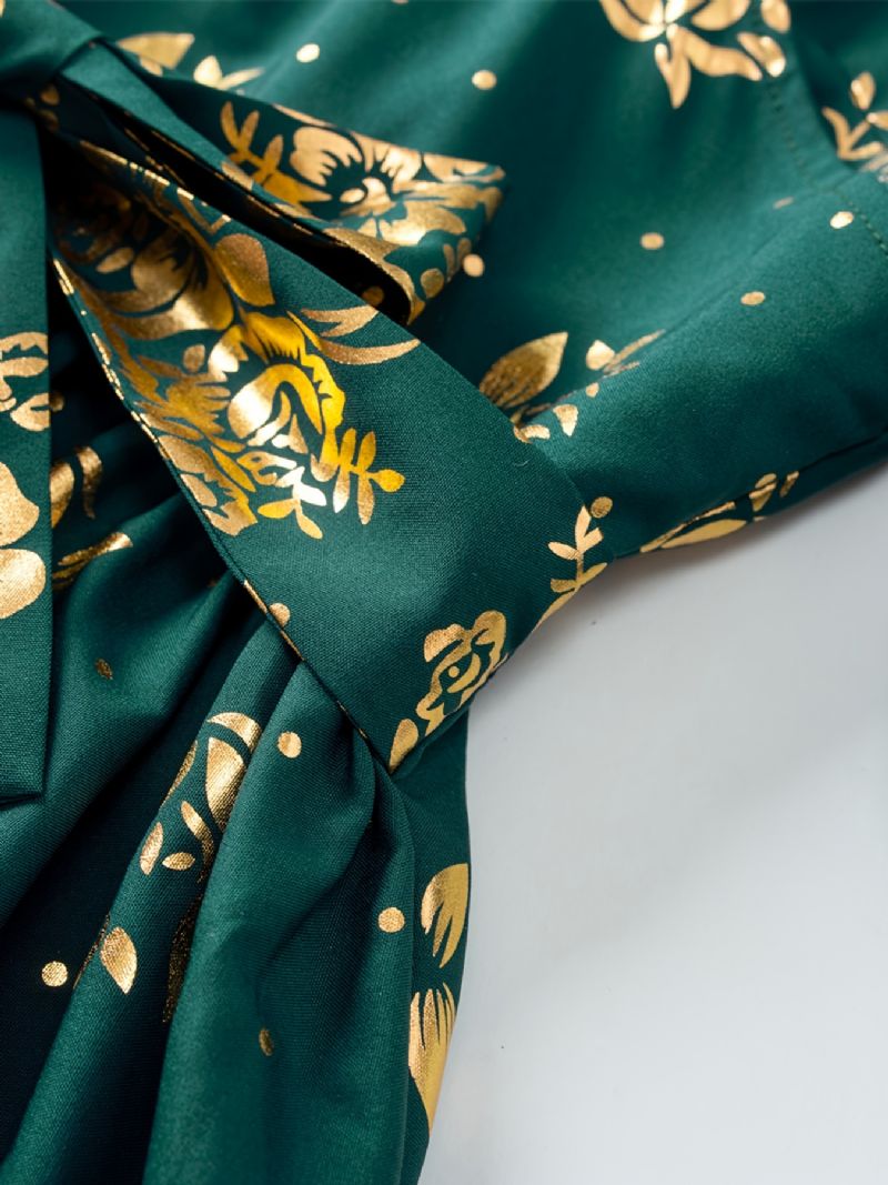 Pige Casual Polka Dot Floral Langærmet Kjole Børnetøj