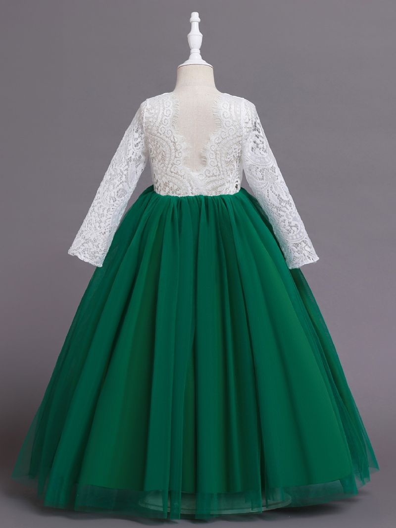 Piger Blonde Brudekjole Broderede Blomsterprinsesse Sparkle Tyl Fødselsdagsfest Kjoler