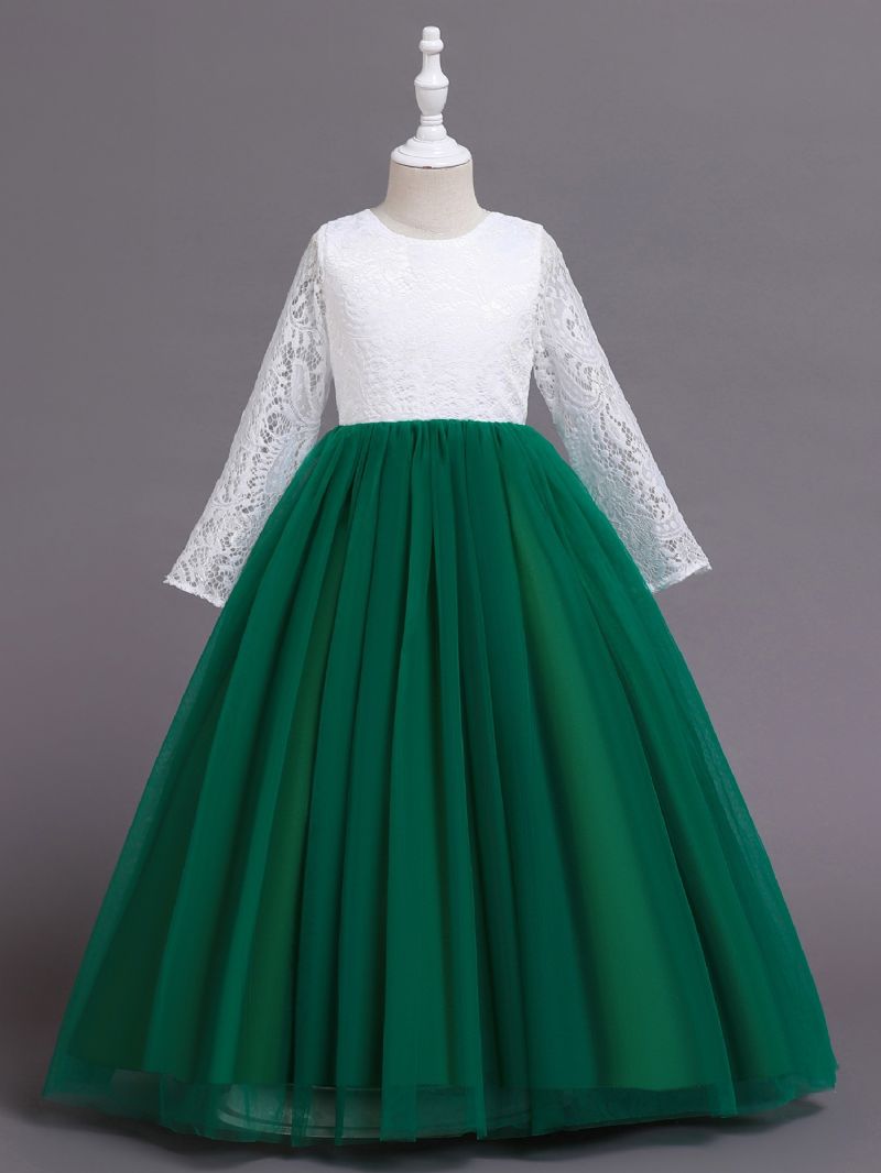 Piger Blonde Brudekjole Broderede Blomsterprinsesse Sparkle Tyl Fødselsdagsfest Kjoler