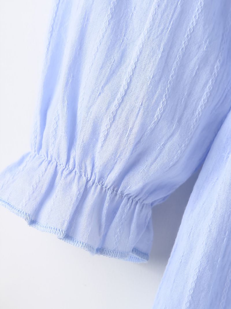 Piger Bomuld Langærmet Bowknot Decor Dress