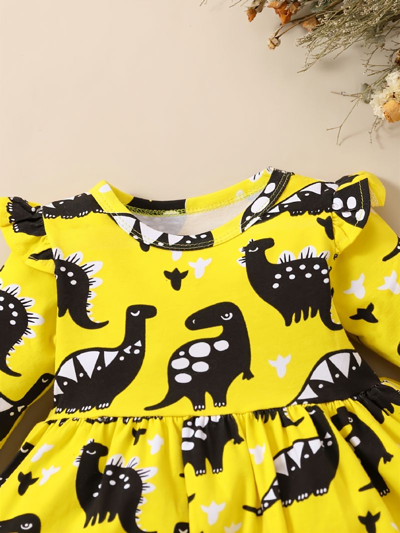 Piger Casual Cartoon Dinosaur Langærmet Kjole