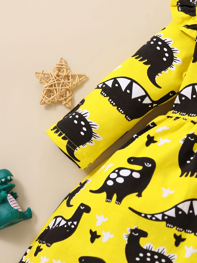 Piger Casual Cartoon Dinosaur Langærmet Kjole