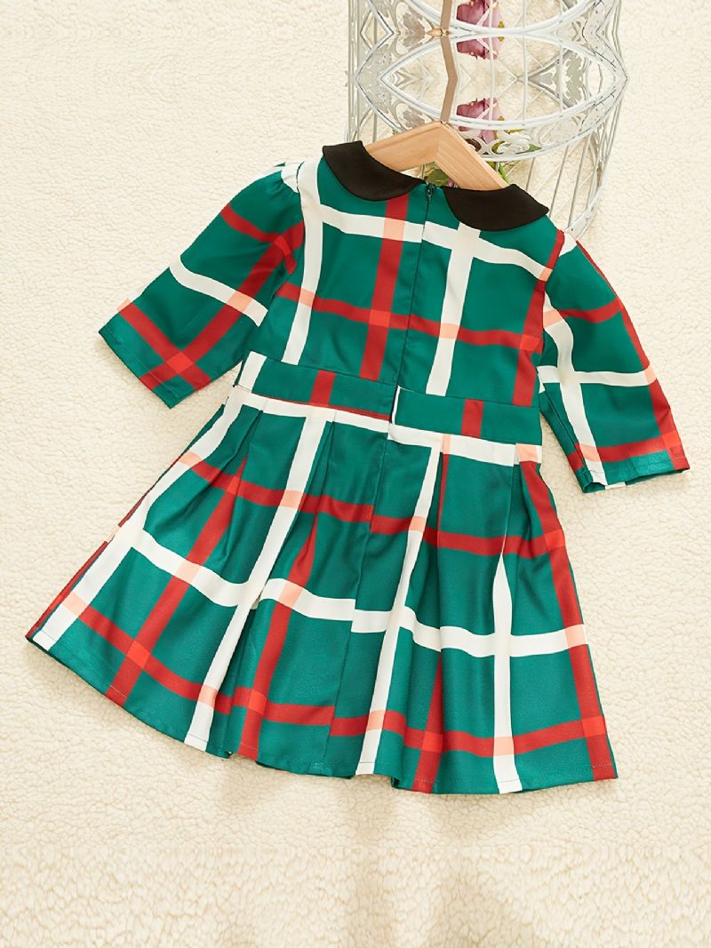 Piger Casual Elegant Plaid Kjole Jul Børnetøj