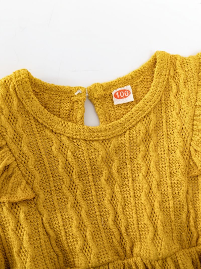 Piger Casual Sød Flæsede Jacquard Prinsesse Kjole Til Vinter