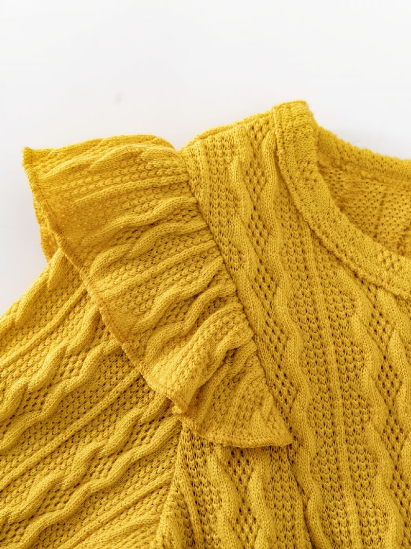 Piger Casual Sød Flæsede Jacquard Prinsesse Kjole Til Vinter