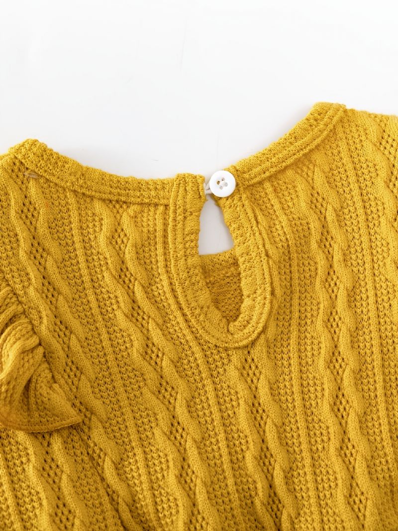 Piger Casual Sød Flæsede Jacquard Prinsesse Kjole Til Vinter