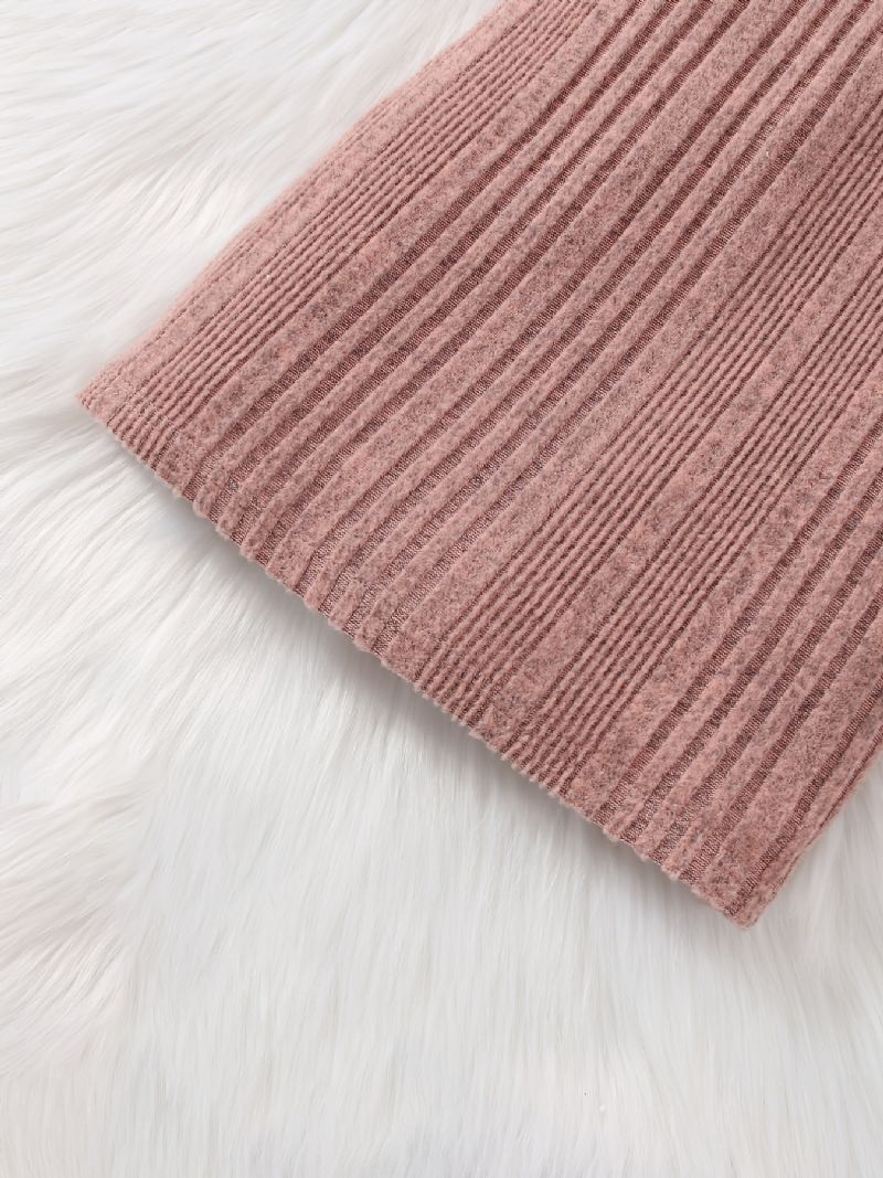 Piger Casual Strikket Termisk Rund Hals Sweater Kjole Til Vinter