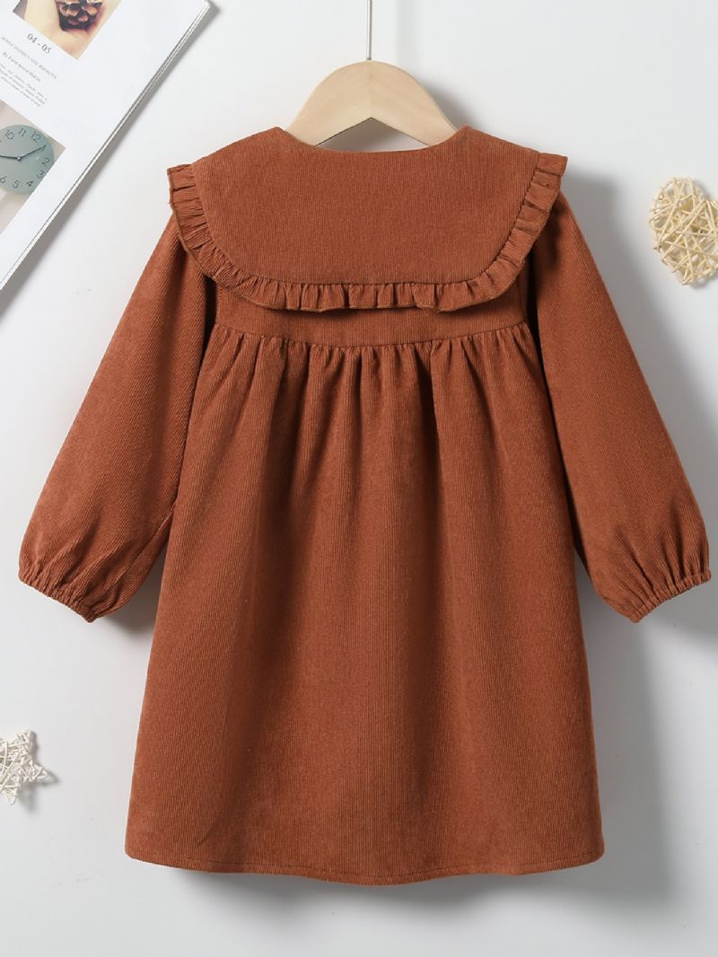 Piger Corduroy Dolly Collar Vintage Kjole