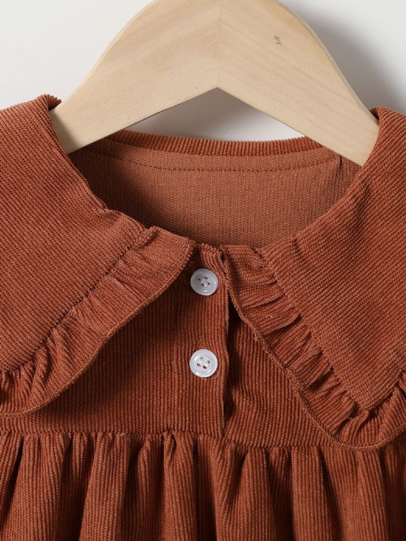 Piger Corduroy Dolly Collar Vintage Kjole