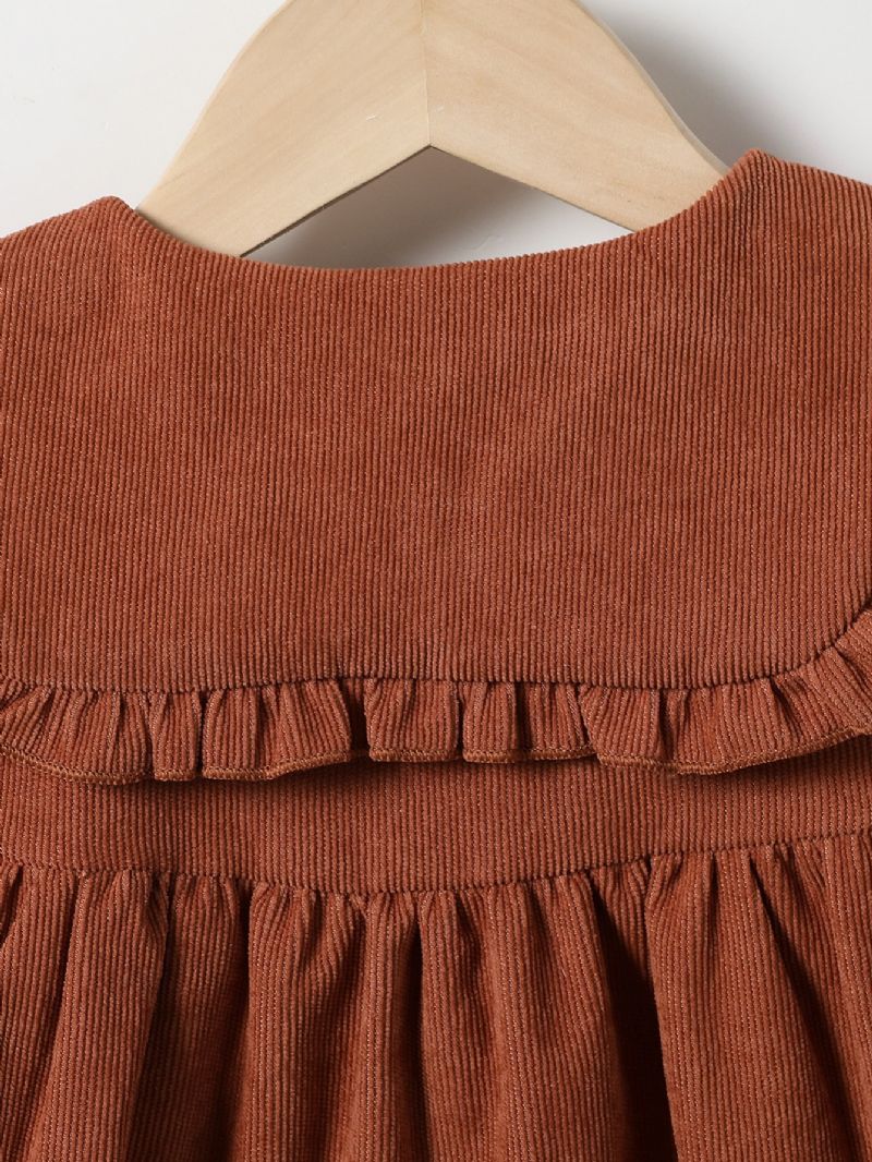 Piger Corduroy Dolly Collar Vintage Kjole