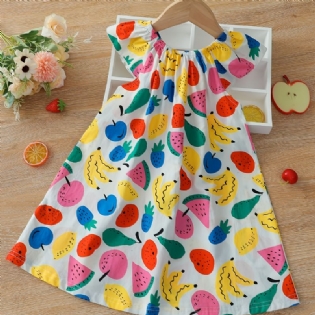 Piger Cute Fruits Print Ærmeløs Kjole Tøj