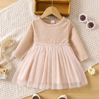 Piger Elegant Dressy Stitching Mesh Tutu Kjole Til Fest Performance Børnetøj
