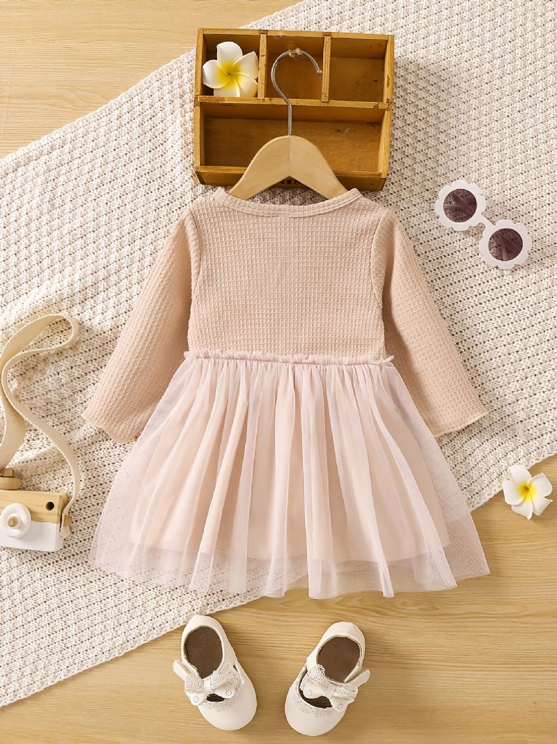 Piger Elegant Dressy Stitching Mesh Tutu Kjole Til Fest Performance Børnetøj