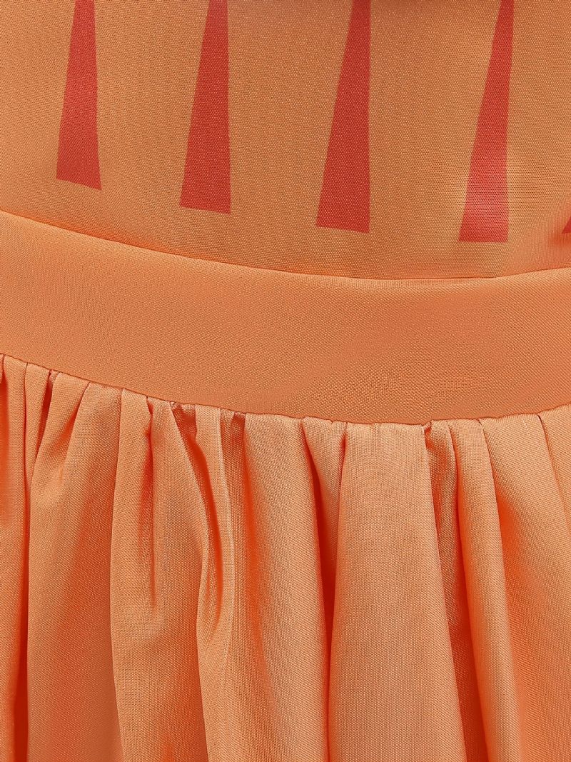 Piger Elegant Gorgeous Ruffled Dress Costume For Performance Party Orange