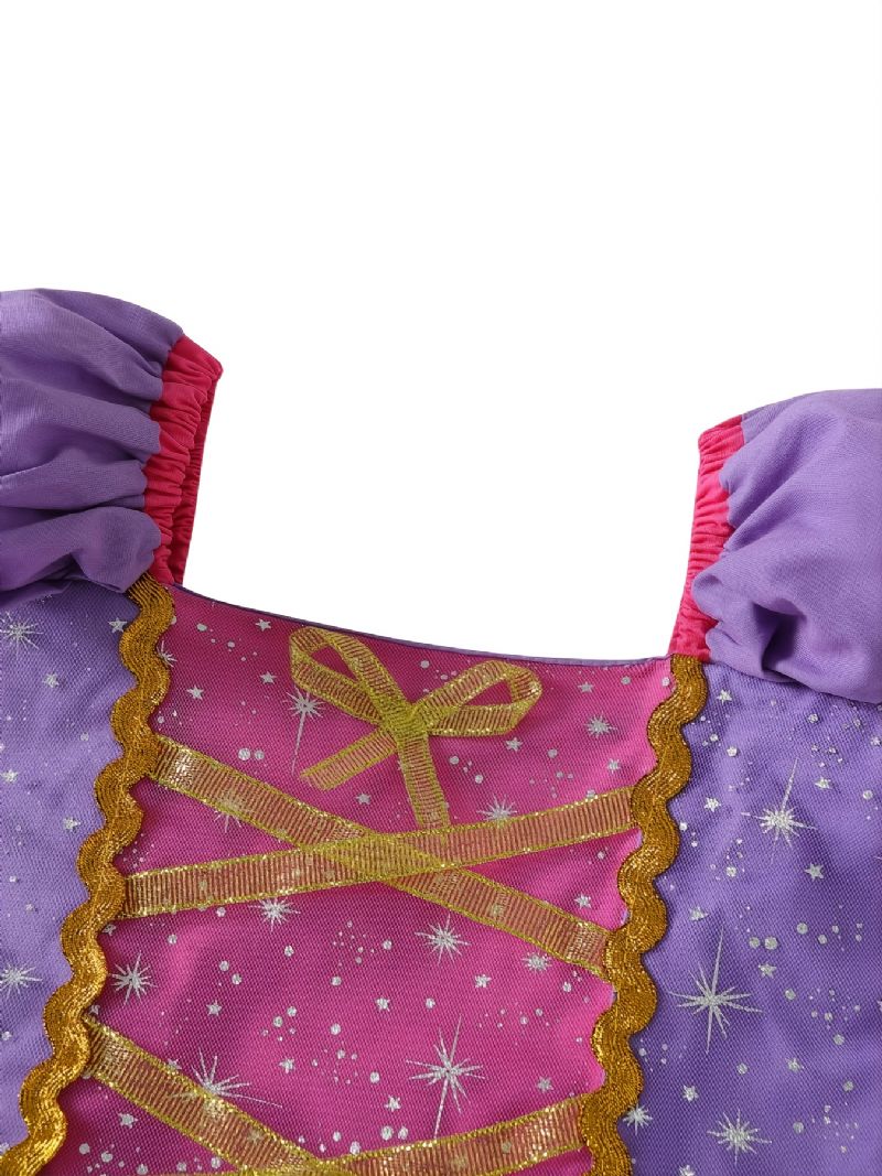 Piger Elegant Prinsessekjole Kostume Med Sløjfestjerne Print Til Jul Fødselsdagsfest