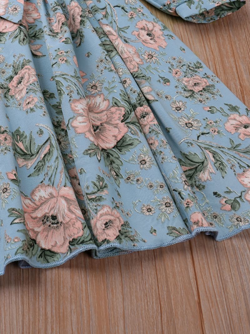 Piger Langærmet Blomsterprint Kjole Børnetøj