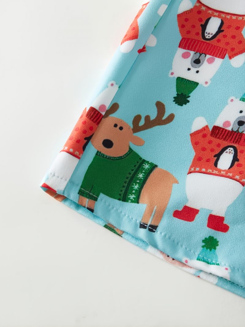 Piger Langærmet Kjole Med Snemand Trykt Til Julefest