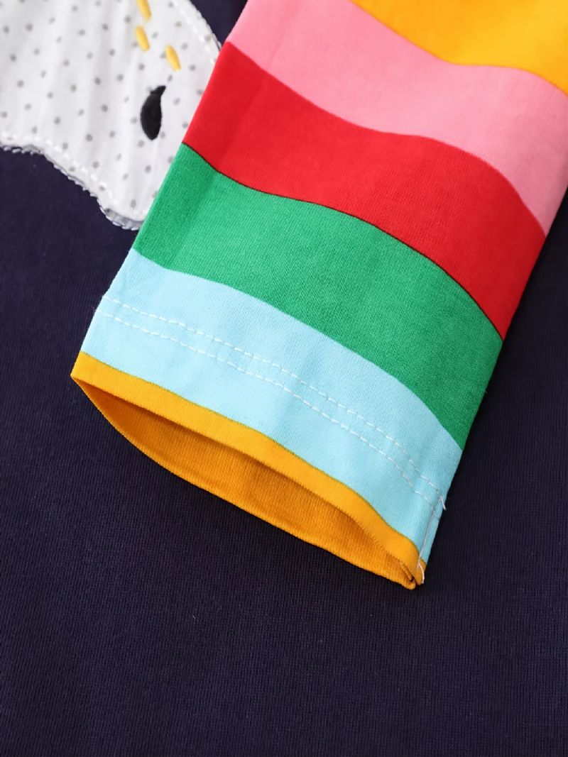 Piger Langærmet Rundhalset Kjole Bomuldsbroderet Unicorn Princess Dress