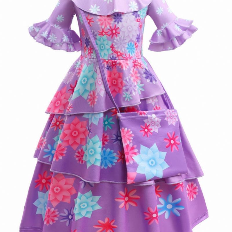 Piger Lilla Kostumer Fødselsdag Dansefest Prinsesse Kjole Cosplay Halloween Dress Up Suit Med Taske