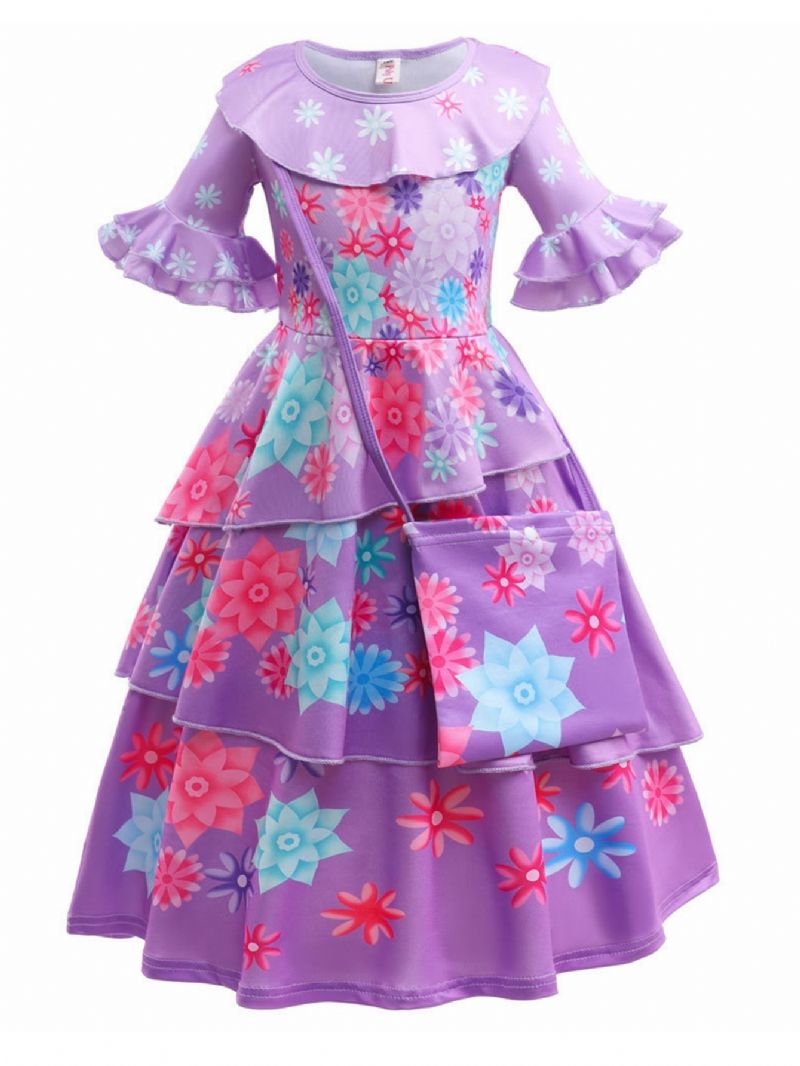 Piger Lilla Kostumer Fødselsdag Dansefest Prinsesse Kjole Cosplay Halloween Dress Up Suit Med Taske