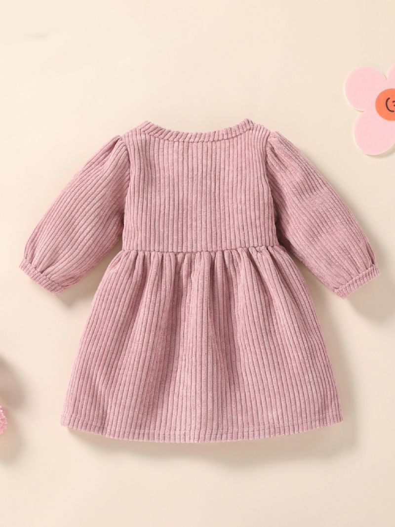 Piger Pink Pit Strip Corduroy Blonde Knap Kjole