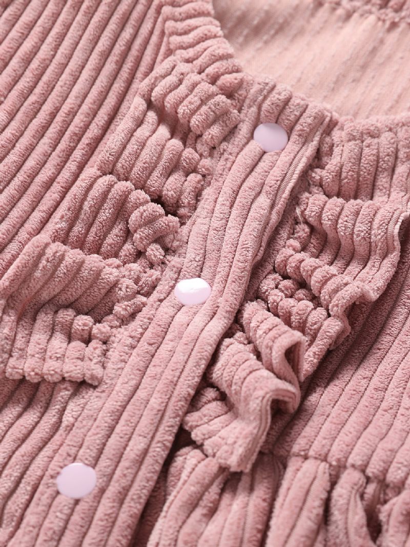 Piger Pink Pit Strip Corduroy Blonde Knap Kjole