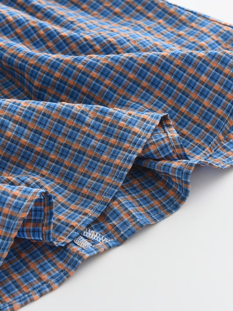 Piger Plaid Langærmet Kjole Med Flæsekant