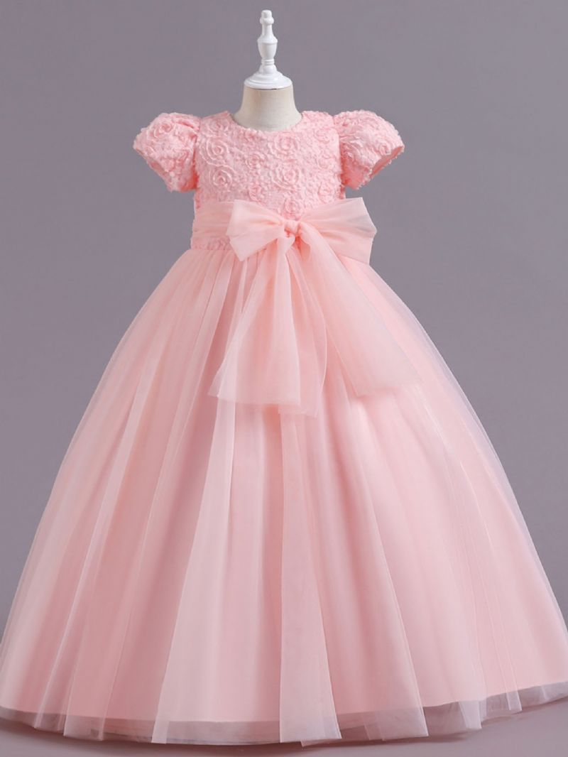 Piger Prinsesse Floral Fluffy Mesh Broderede Elegante Casual Kjoler
