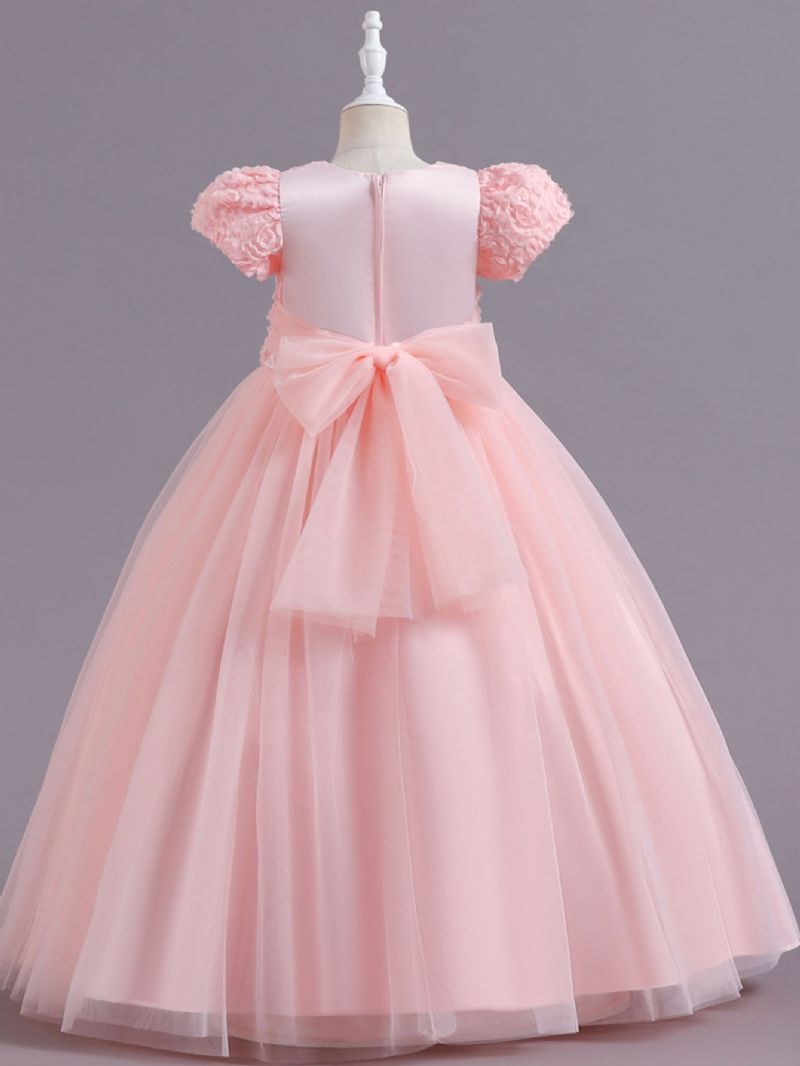 Piger Prinsesse Floral Fluffy Mesh Broderede Elegante Casual Kjoler