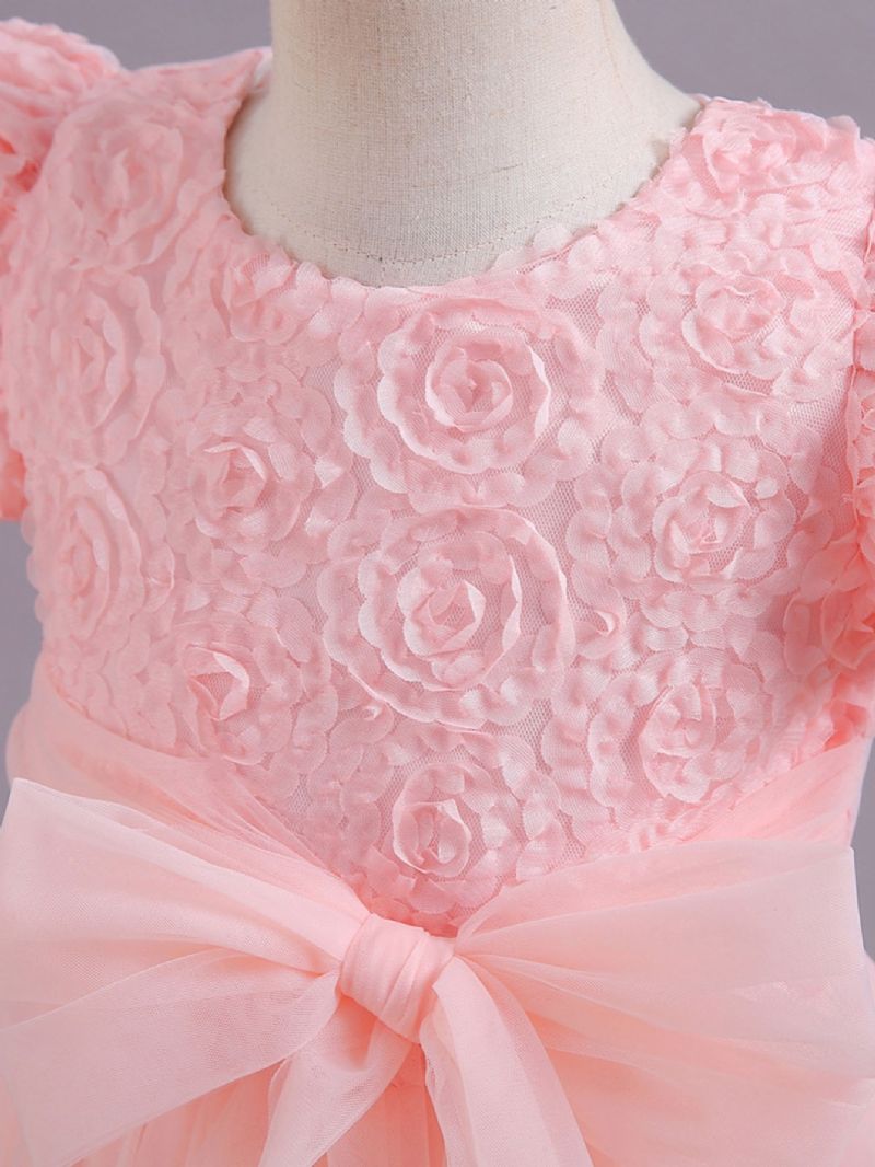Piger Prinsesse Floral Fluffy Mesh Broderede Elegante Casual Kjoler