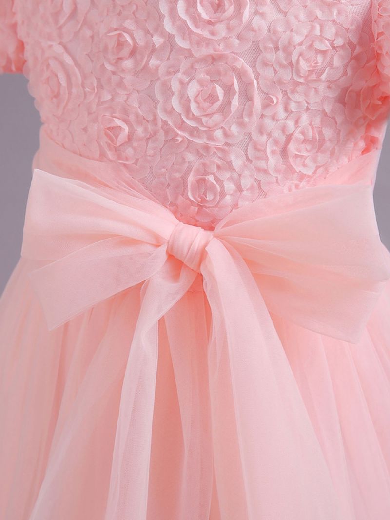 Piger Prinsesse Floral Fluffy Mesh Broderede Elegante Casual Kjoler