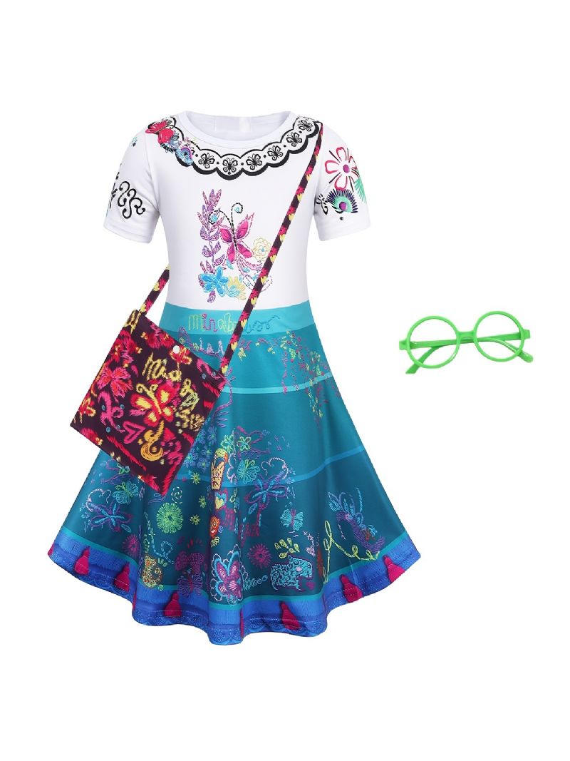 Piger Prinsesse Kjole Kostume Dress Up Fødselsdagsfest Jul Cosplay Outfit Tilbehør Inkluderet Sæt Børnetøj