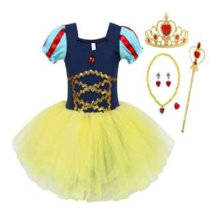 Piger Prinsesse Tutu Kjole Ballet Dansekjole Kostume Dress Up Fødselsdagsfest Jul Cosplay Outfit Tilbehør Inkluderet Sæt