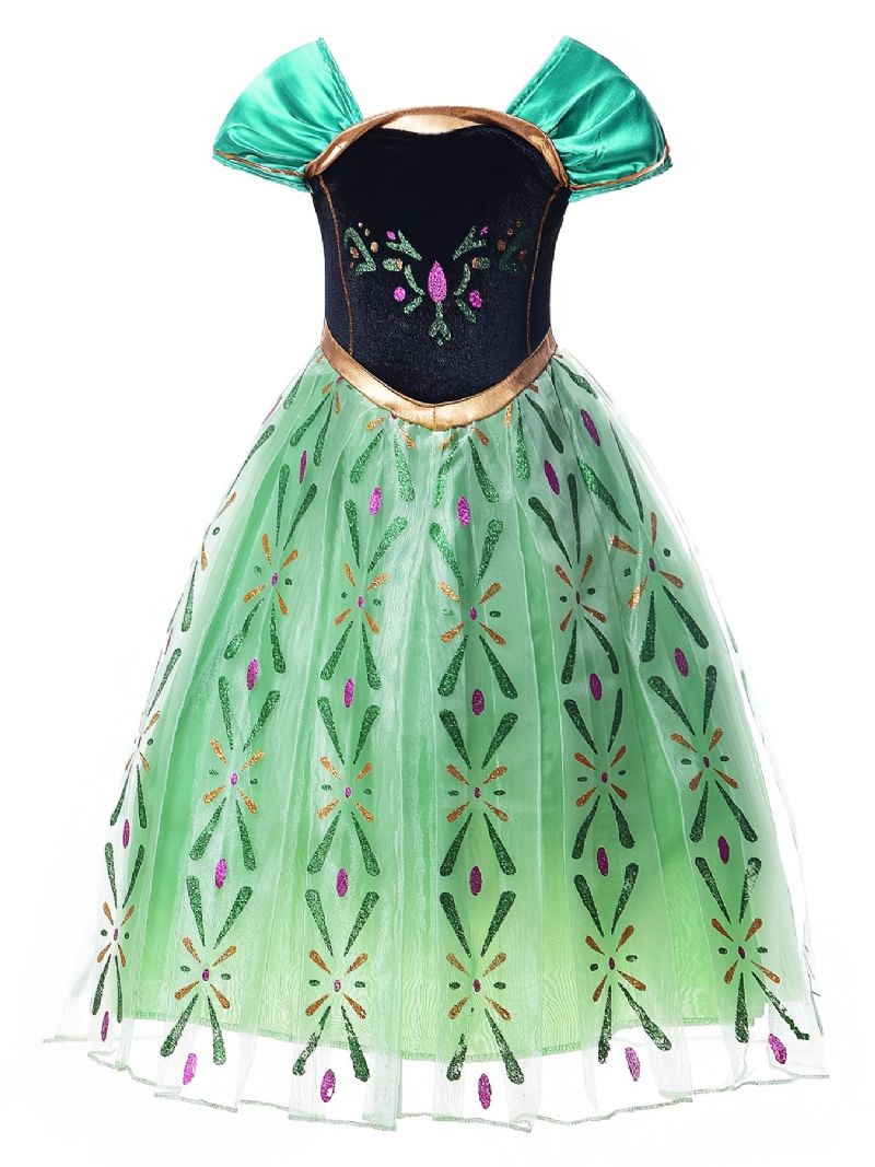 Piger Prinsessekjole Pailletter Mesh Dress Up Performance Kjole Cosplay Outfit Til Aften Fødselsdagsfest Børnetøj