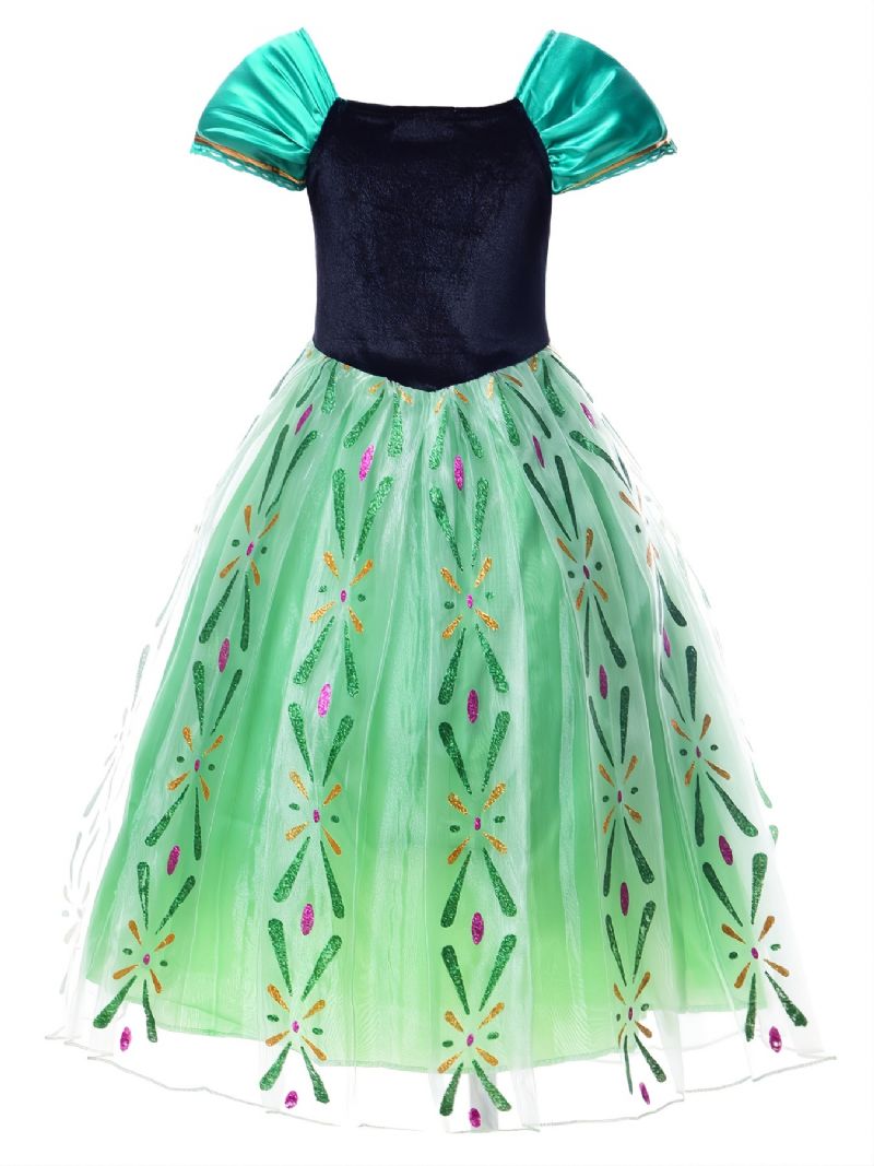 Piger Prinsessekjole Pailletter Mesh Dress Up Performance Kjole Cosplay Outfit Til Aften Fødselsdagsfest Børnetøj