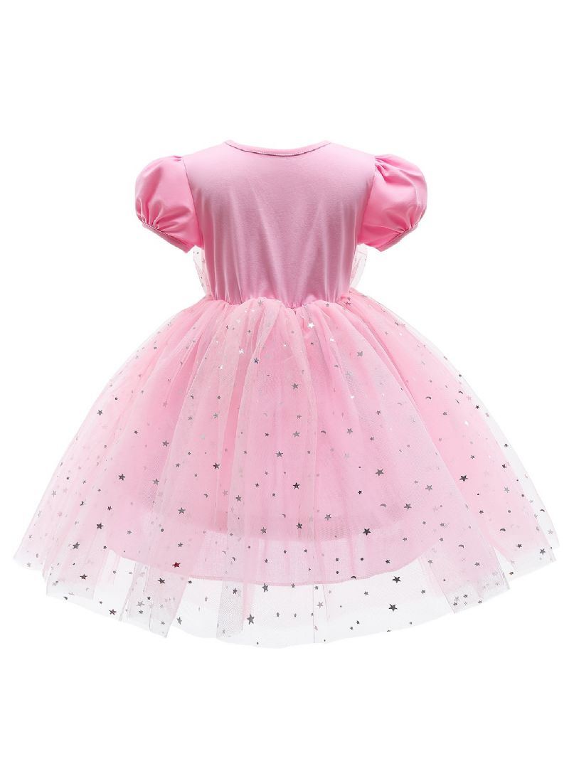 Piger Puff Sleeve Prinsesse Kjole Pailletter Babytøj Festkjole Til Jul Børnetøj