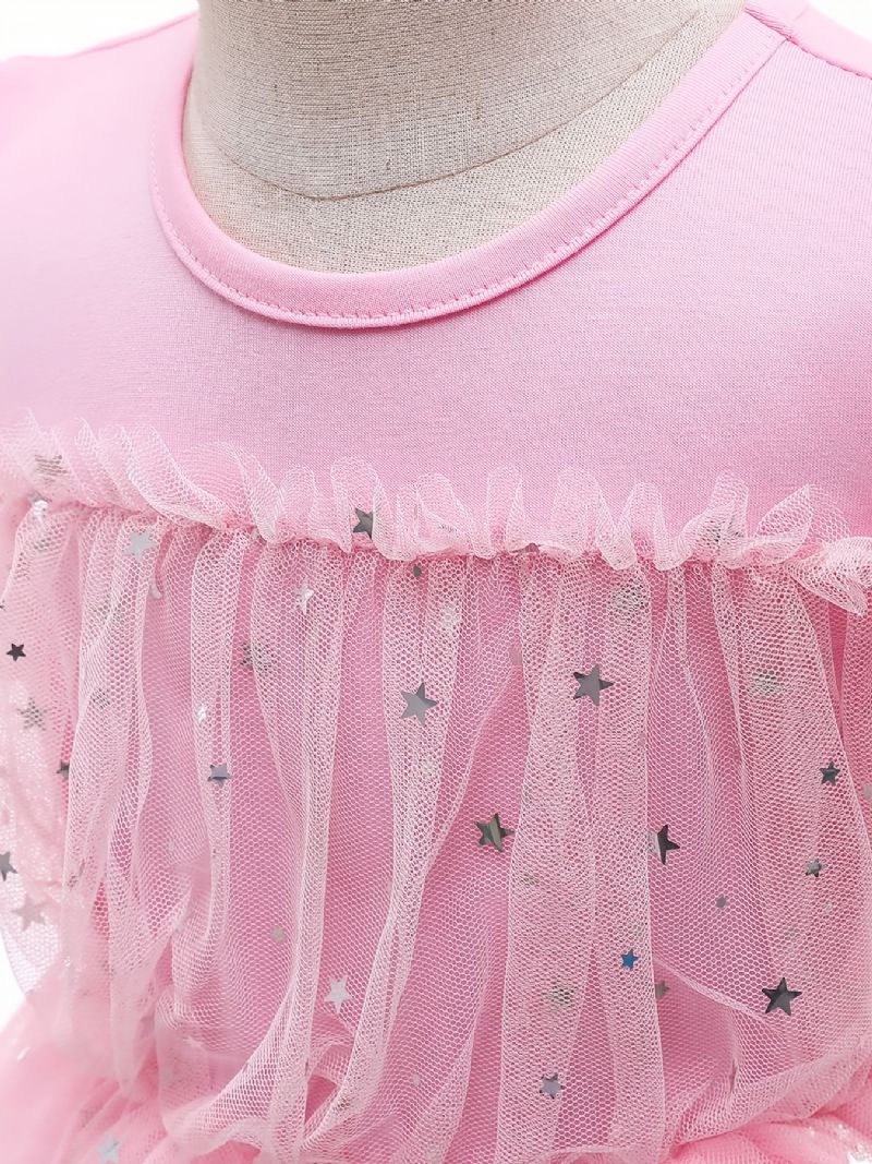 Piger Puff Sleeve Prinsesse Kjole Pailletter Babytøj Festkjole Til Jul Børnetøj