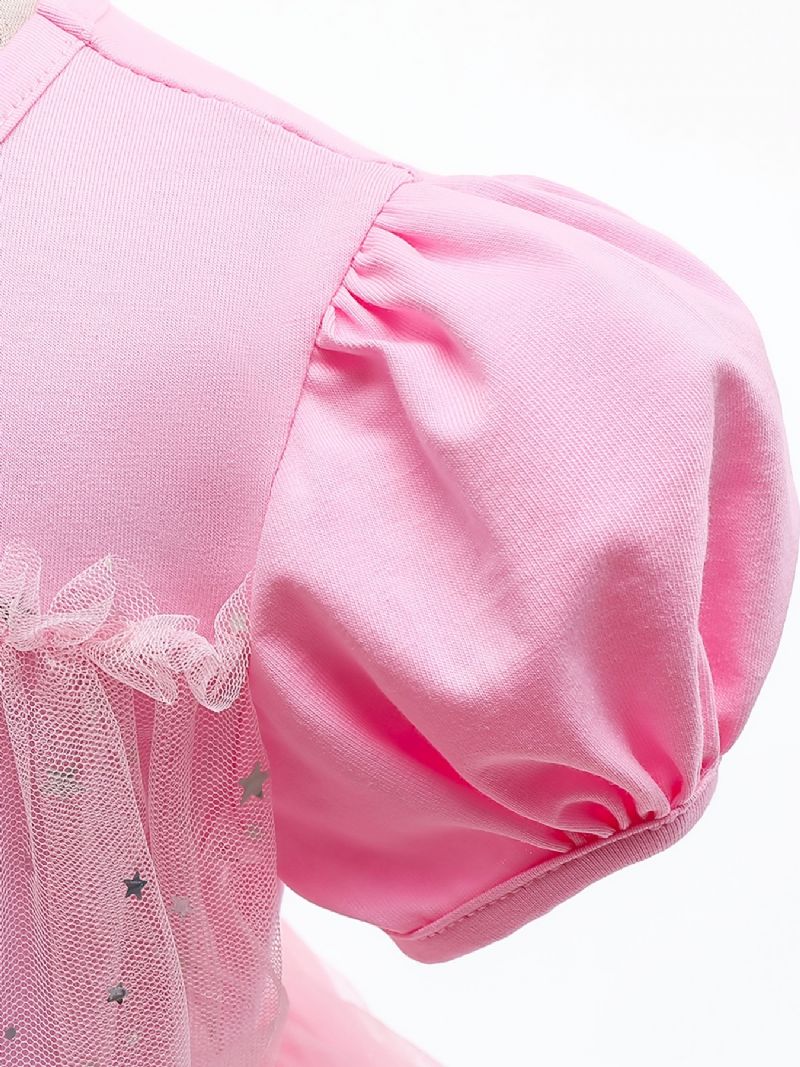 Piger Puff Sleeve Prinsesse Kjole Pailletter Babytøj Festkjole Til Jul Børnetøj