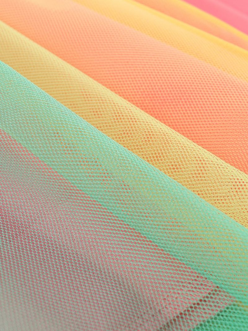 Piger Rainbow Unicorn Pattern Mesh Dress Børnetøj