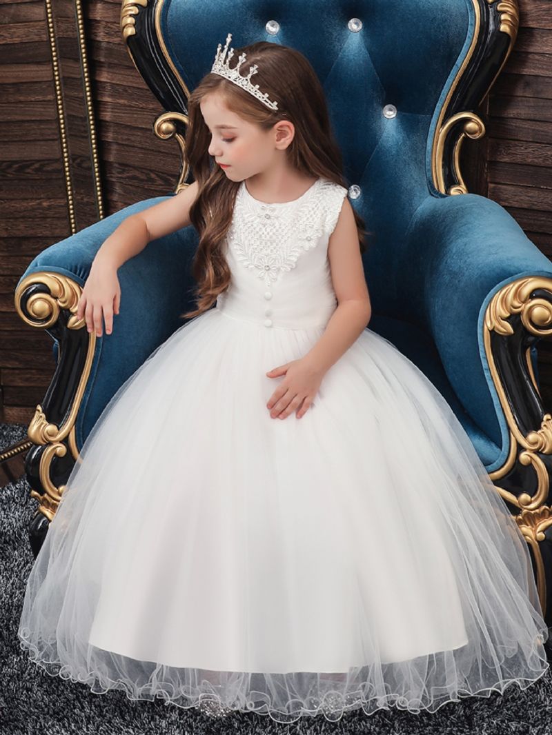 Piger Solid Kjole Prinsesse Jule Festkjole