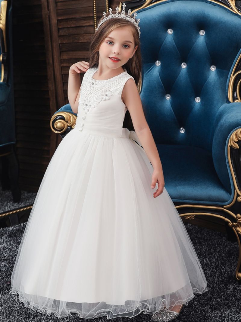 Piger Solid Kjole Prinsesse Jule Festkjole