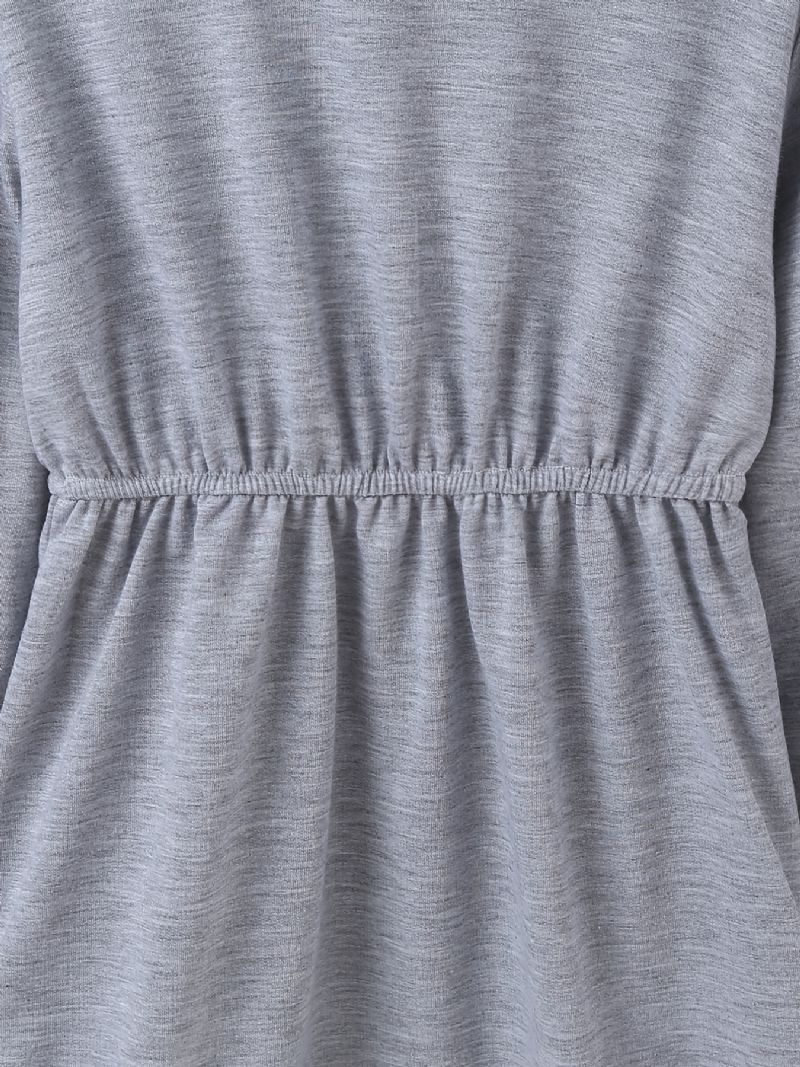Piger Solid Langærmet Hætte Casual Dress Børnetøj